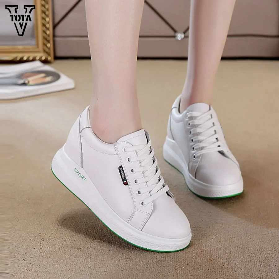 

VTOTA 2018 Wedges Sneakers For Women Lace-Up Non-Slip Fashion Height Increasing Casual Ladies Shoes Zapatillas Plataforma Mujer
