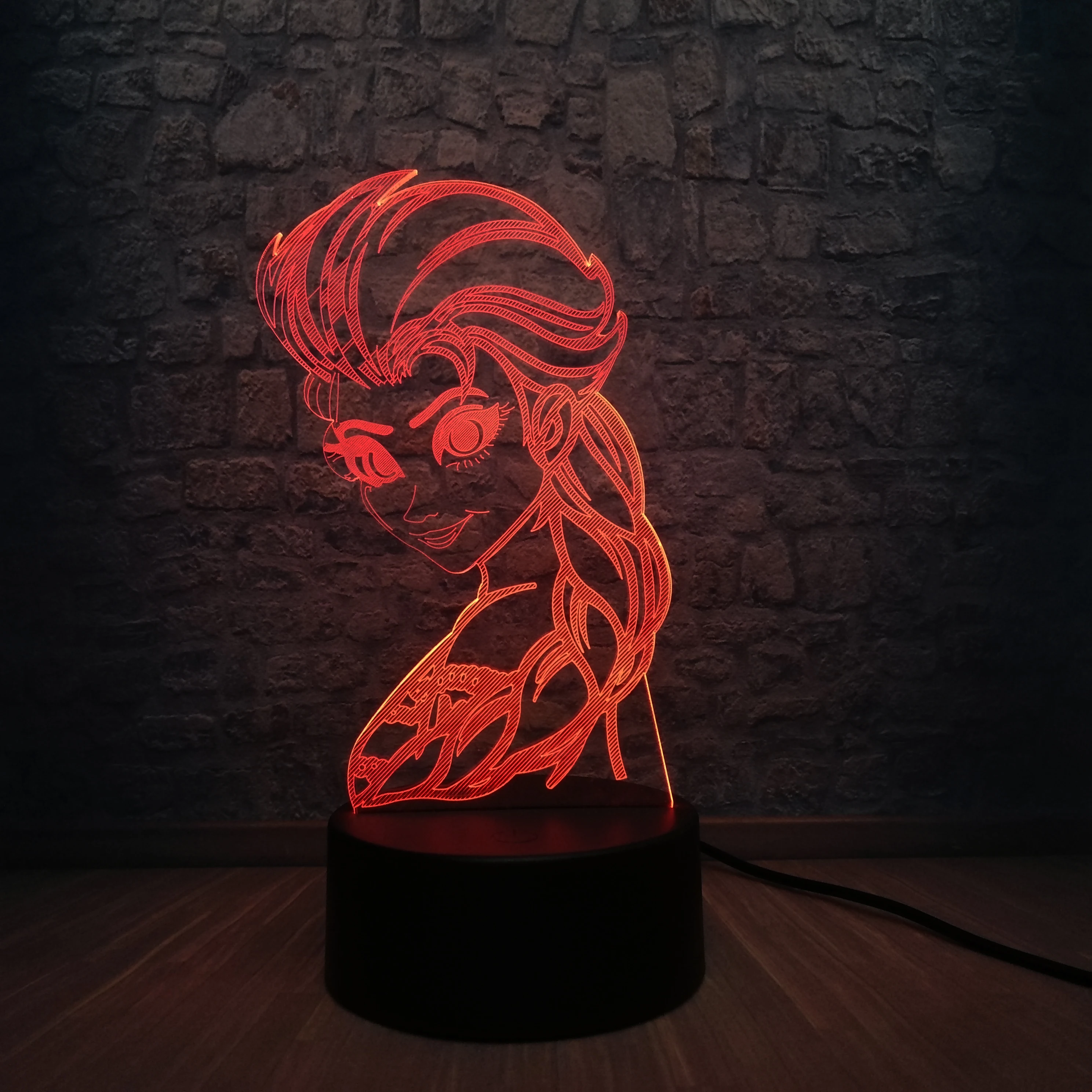 Рождественский хит мультяшный рисунок 3D USB LED RGB лампа королева Эльза 7 цветов