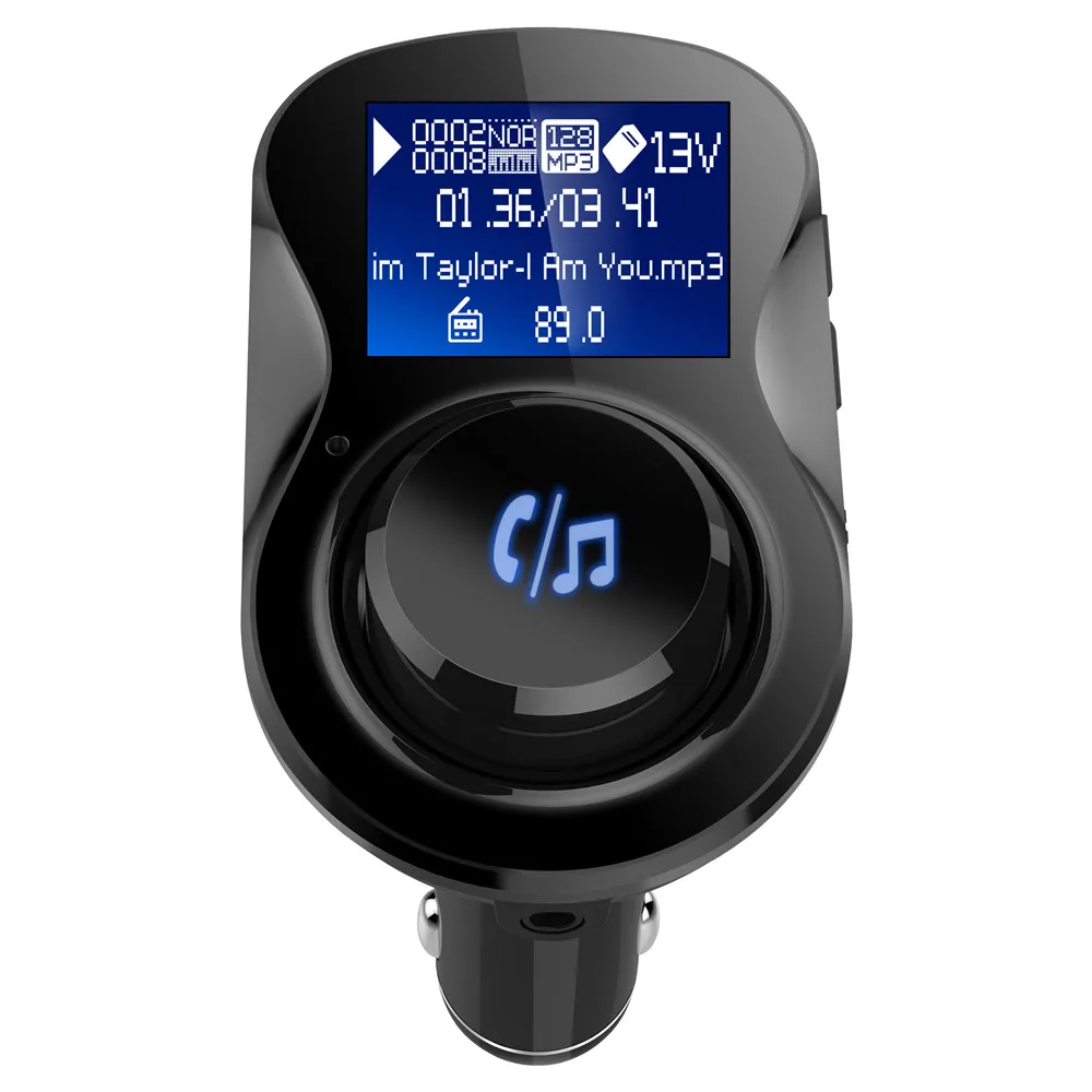 

Car MP3 Audio Player Bluetooth FM Transmitter Handsfree Calling Dual USB for samsung s10 9 8 7 6 note 8 7 Car fast Phone Charger