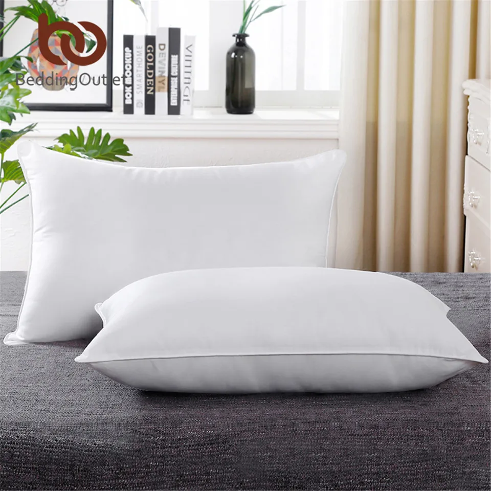 

BeddingOutlet White Down Alternative Pillow 5 Star Hotel Down Pillow Microfiber Fabric Bedding Neck Health Washable Soft Pillow