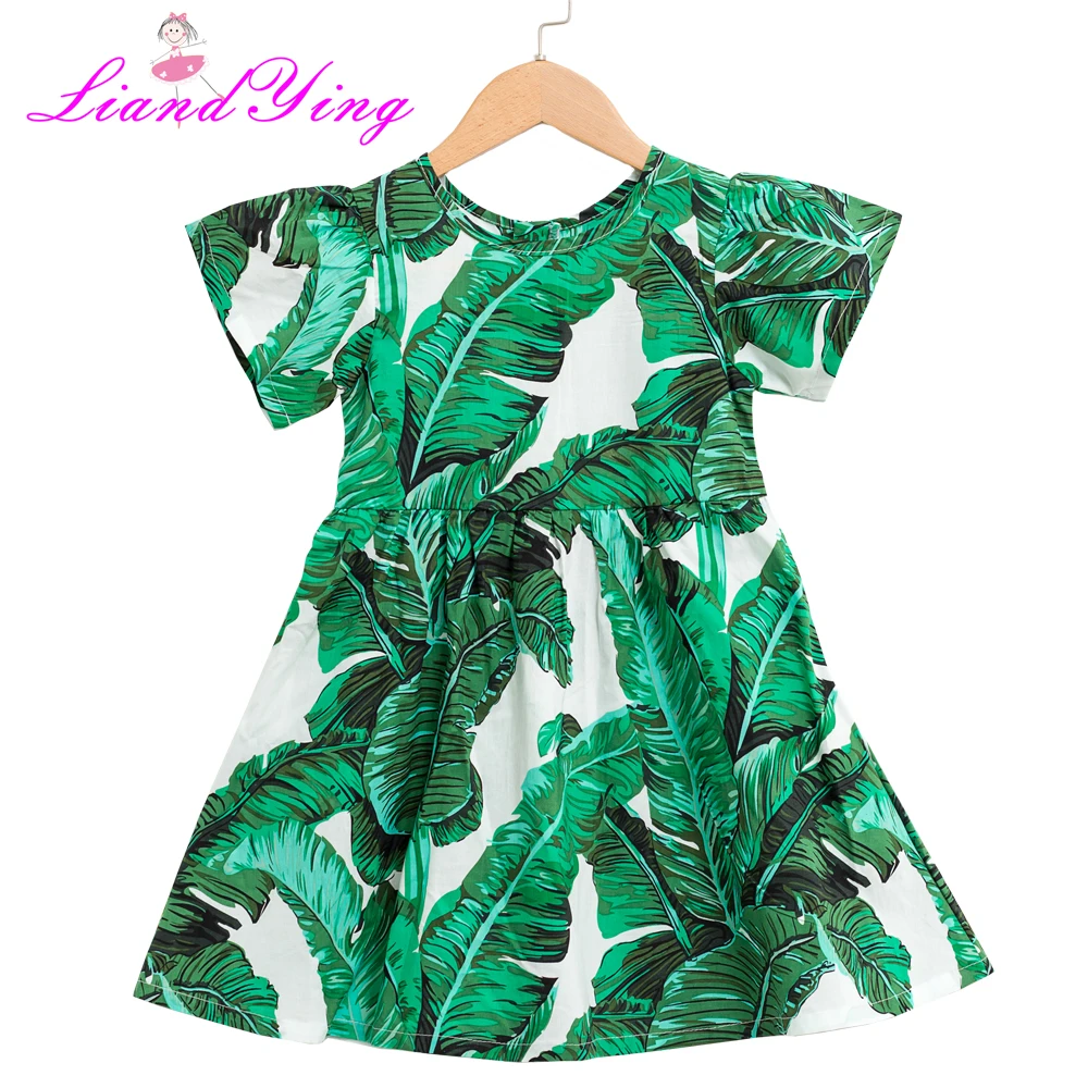 

Summer Toddler Girl Dresses Children School Wear Banana Leaf Dress Wedding And Holiday Clothing Kids Party Dresses For Girl
