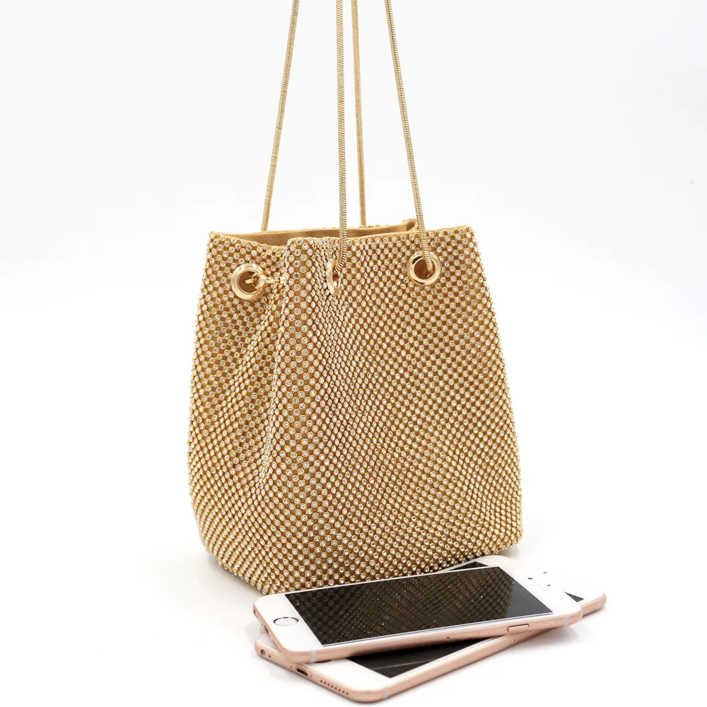 

Diamond dinner bag net red rhinestone bucket bag super flash diamond party evening bag