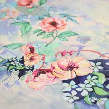 

FYS15 1meter Floral Watered Gauze Gambiered Guangdong Gauze Dress Fabric Cheongsam Fabric For Women Dress Cloth DIY Bag Fabric