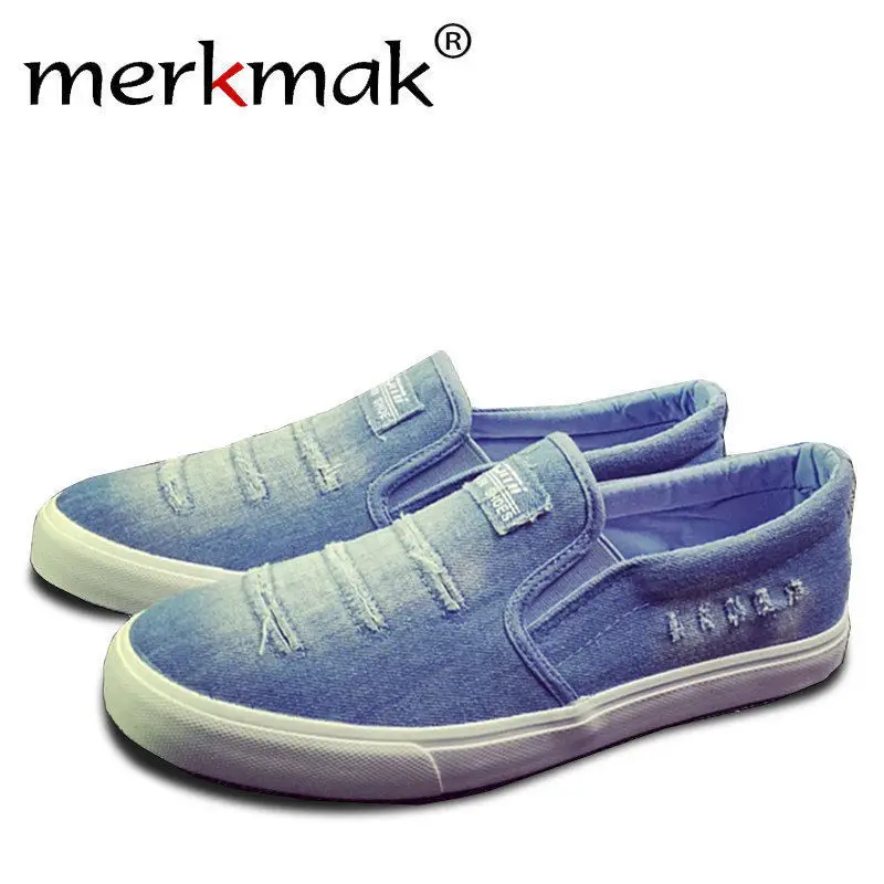 

Merkmak Casual Canvas Men Flats Shoes Fashion Handmade Comforatable Loafer Man Student Slip On Soft Footwear Shoes Drop Shipping