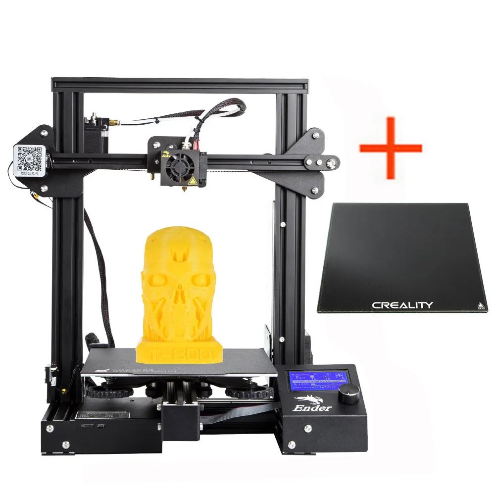 Creality 3D Ender-3 3d принтер DIY комплект самостоятельной сборки Prusa I3 3d принтер с обновлением резюме печати мощность стекло вариант - Цвет: PRO add Glass