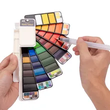 Superior 18/25/33/42Color Solid Watercolor Set Collapsible Water Color Paint Water Brush Creative Watercolor Pigment For Drawing