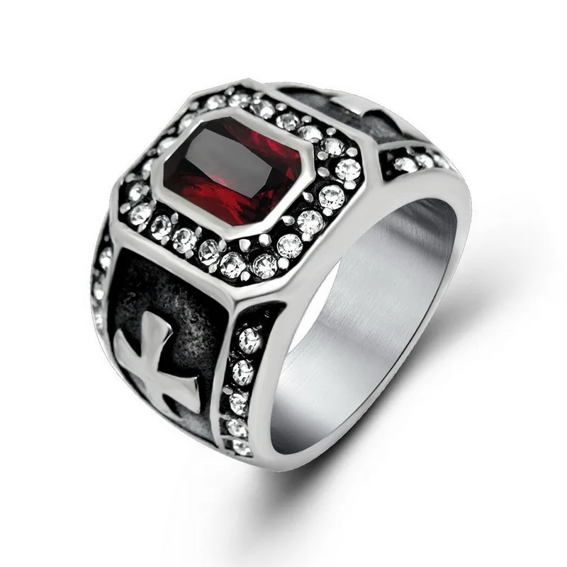 2016 Summer Retro Ring Fine Jewelry SGorgeous Red & Black Titanium ...