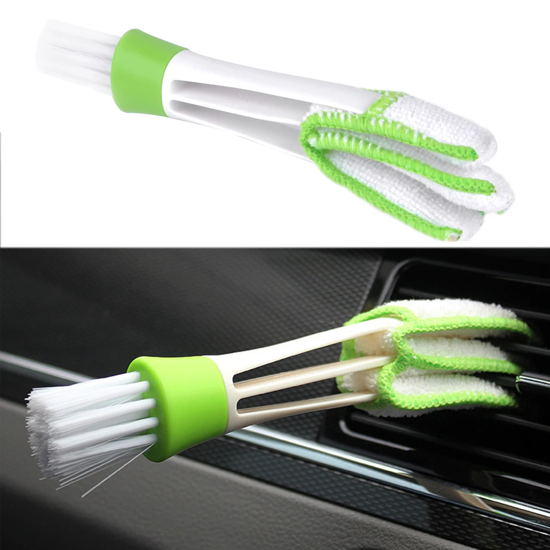 Car Truck Air Conditioning Outlet Double-Head Dust Cleaning Brush Multi-use