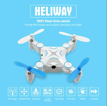 

F18784/6 Heliway 901S WIFI 0.3MP Camera FPV Foldable RC Mini Pocket Drone Portable 2.4G 6-AXIS RC Quadcopter RC Copter Toy