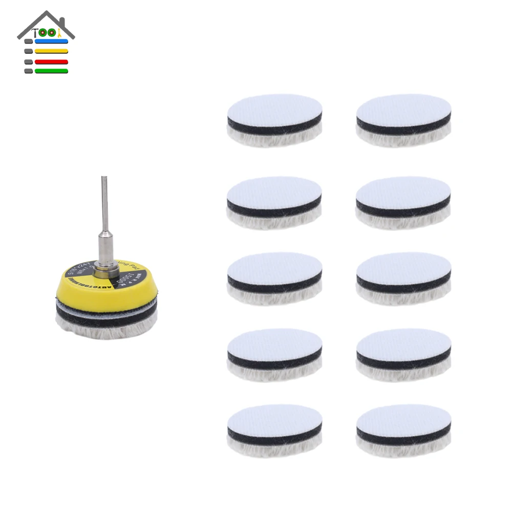 

11pcs 2 inch Sponge Buffing Cotton Wheel Woodworking Tools Accessories with 50mm Backing Plate for Dremel 3000 4000