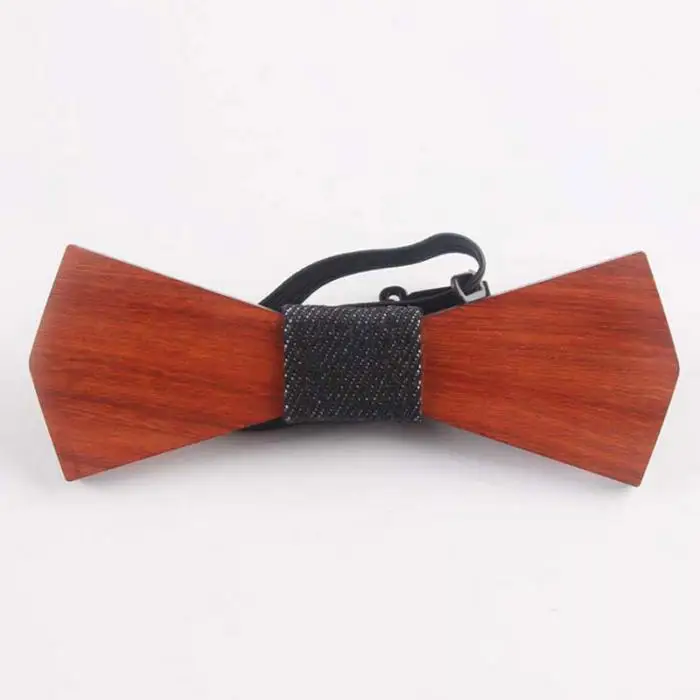 Мужчины ручной работы деревянный галстук-бабочка галстук с регулируемым ремешком для юбилея день рождения свадьбы-MX8