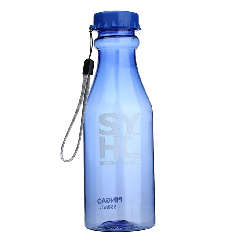 Небьющийся Открытый спорт путешествия бутылка воды портативный герметичный прозрачный и скраб+ веревка 550 мл NRQ25# T