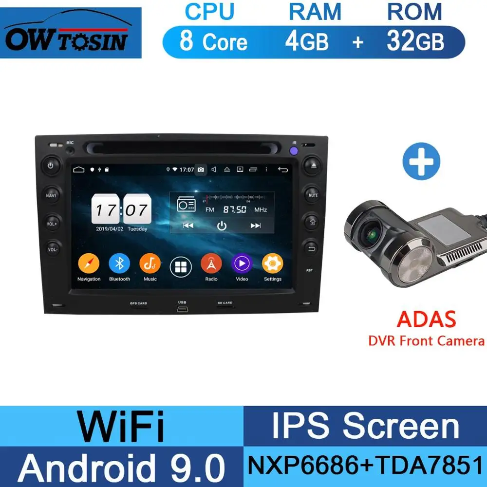 " ips 8 ядерный 4G+ 64G Android 9,0 автомобильный dvd-плеер для Renault Megane 2 ii 2003 2004 2005 2006 2007 2008 2009 CarPlay мультимедиа - Цвет: 32G Adas Camera