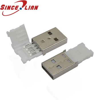 

100Pcs USB A Male 4Pin MICRO USB Plug Connector With Plastic Cover for Data Connection Interface Charging Free Shipping