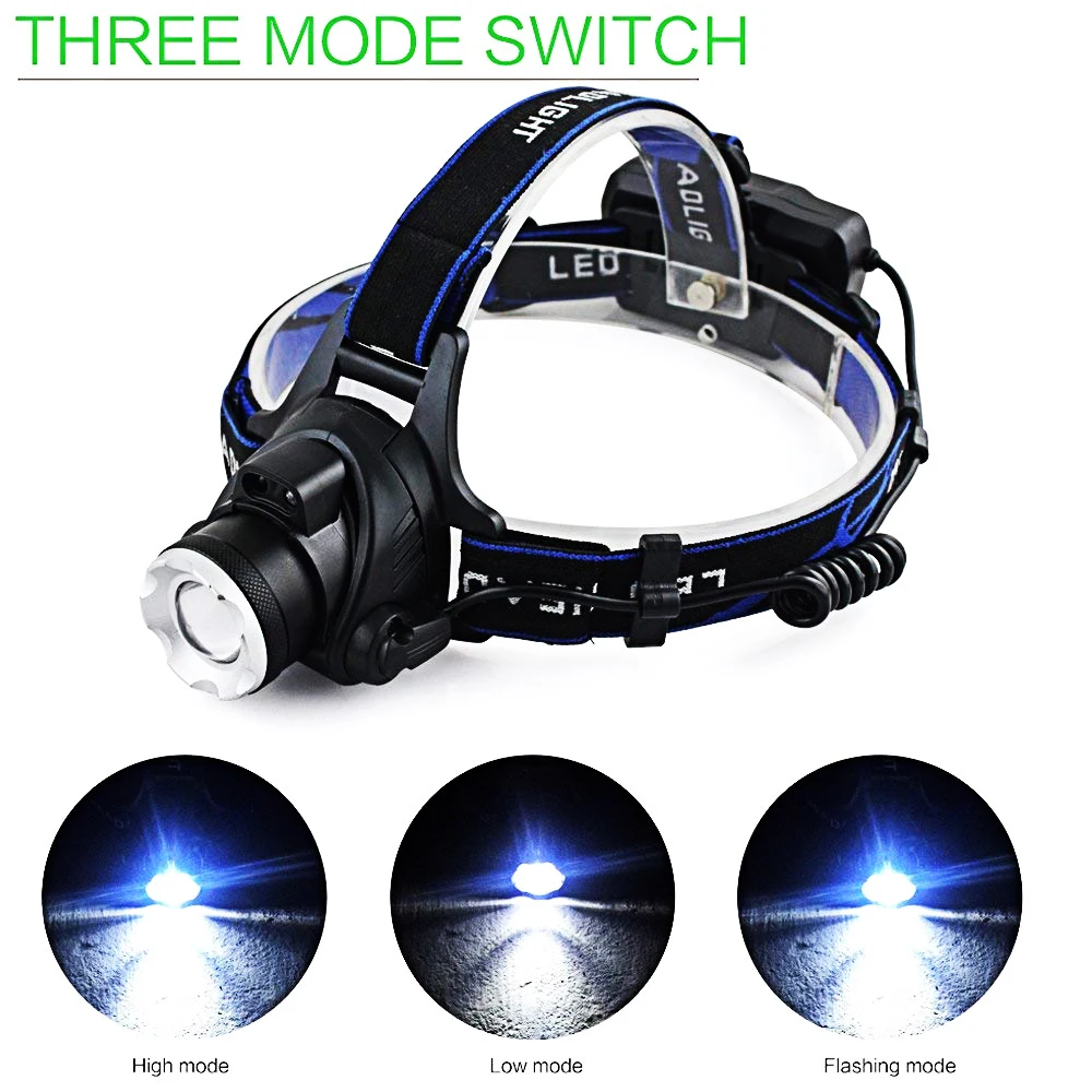 T6 L2 V6 LED Headlamp Rechargeable Sensor Zoom Headlight Running Camping Head Lamp/Light/Torch Lantern lampe frontale