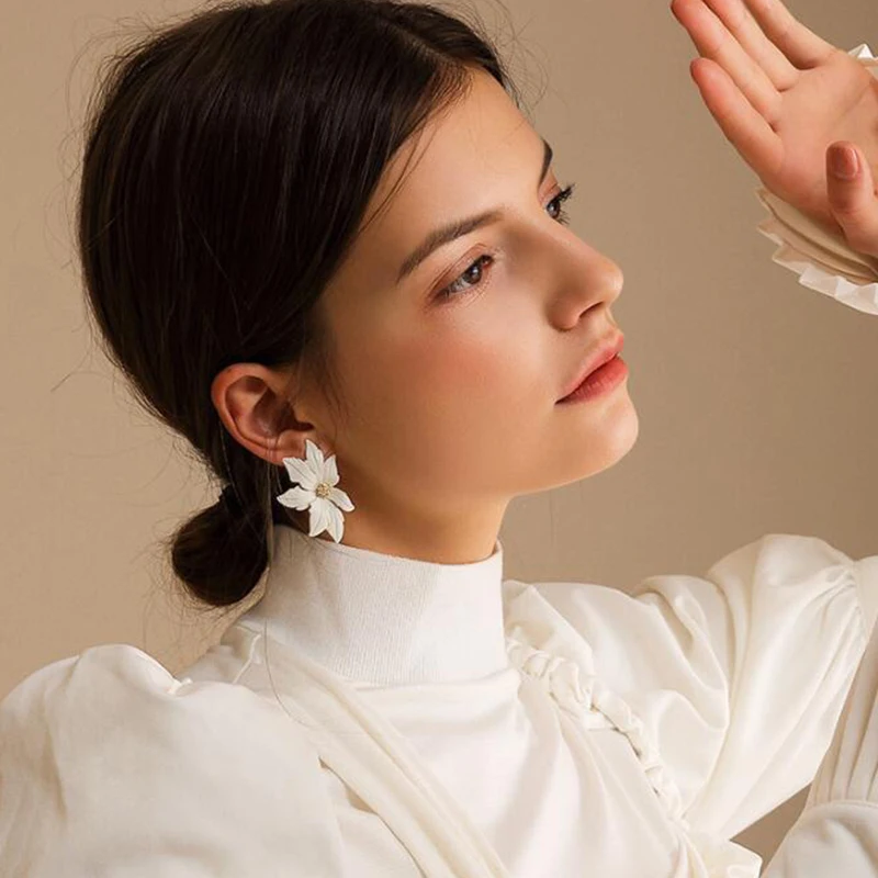 

Fashion Earrrings Women Summer Daisy Flower Metal Candy Color resin flower dangle drop statement Earrings Bohemia pendientes