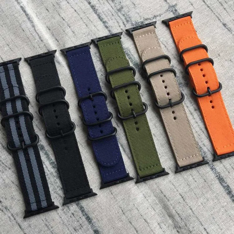 

Hot Sell Nylon Watchband for Apple Watch Band Series 4/3/2/1 Sport Leather Bracelet 44mm 42 mm 40mm 38 mm Strap For iwatch Band