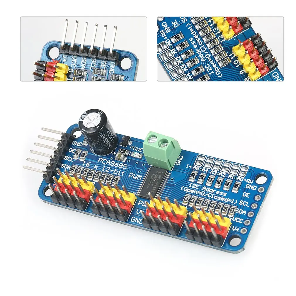16-канальный 12-битная ШИМ водитель серводвигателя I2C модуль для Arduino робот Лидер продаж по всему миру 1 шт. PCA9685
