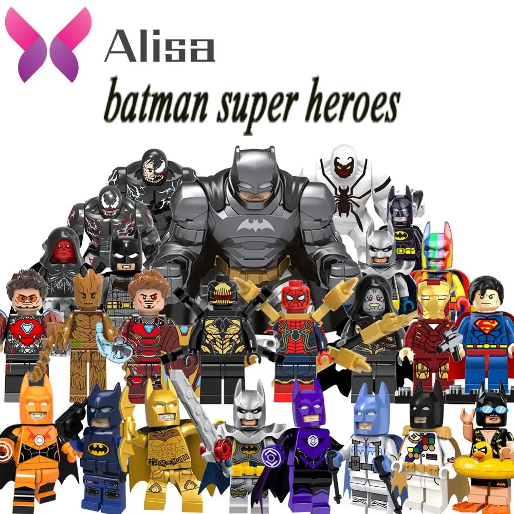 

Single sale Duplo batman super heroes Big Size Batman Hulk Avengers Venom building blocks toys figures for children gift