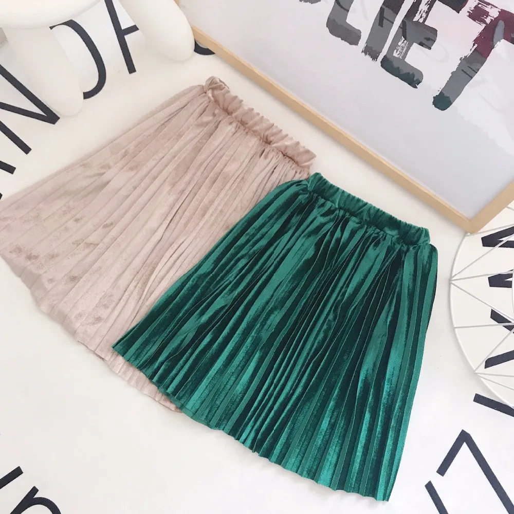 

2018 summer baby girls skirt 3~7 years old vintage green . princess costume