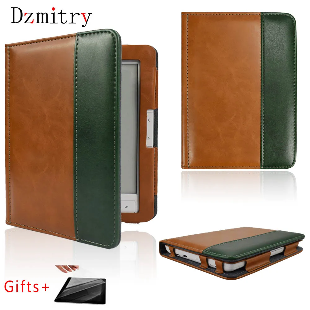 

Luxury leather funda Flip 6 inch ebook E60C Cover For Digma e61M eReader R61M Comprehensive protection Shell Case+Film