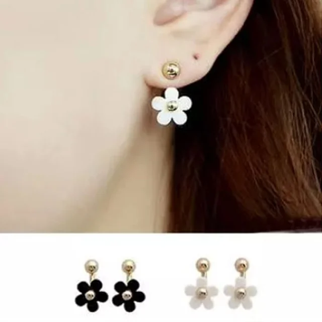 Women S Trendy Stud Earrings Fashion Gold Color Earring With Pearl Women S Trendy Stud Earrings Fashion Gold Color Earring With Pearl Double Use Flower Zinc Alloy