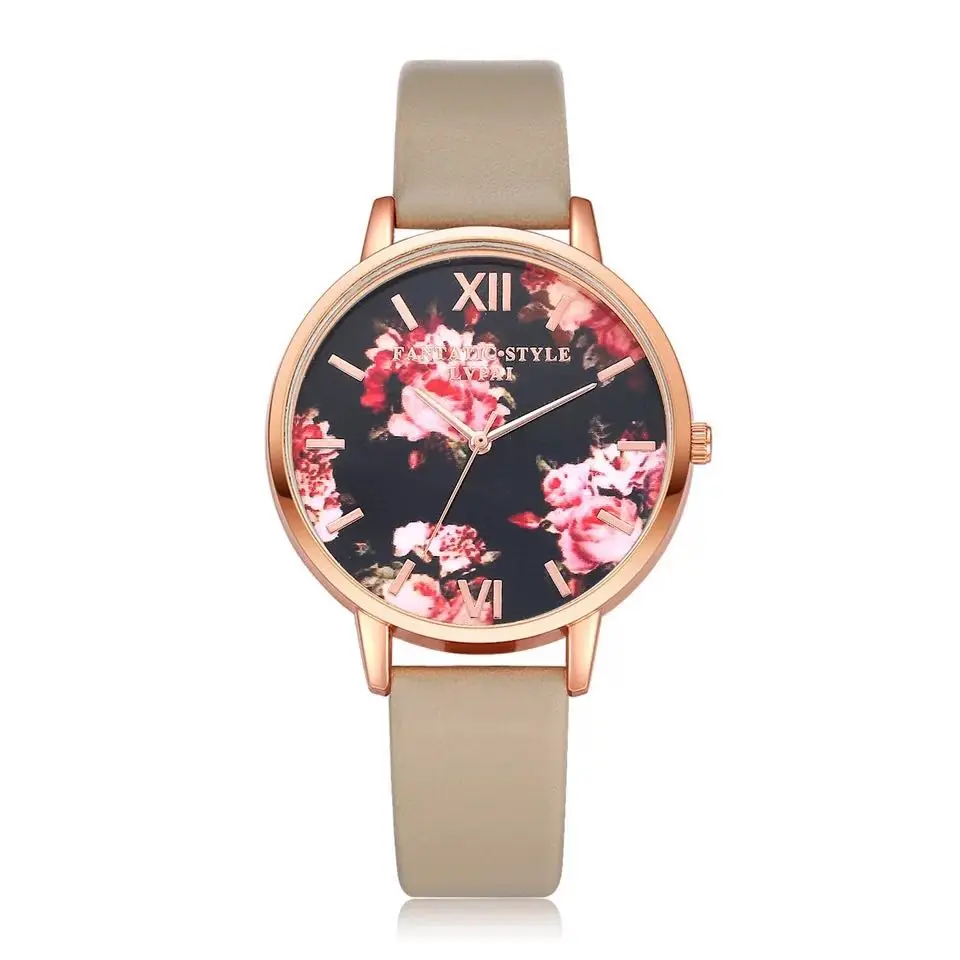 

2018 new green pie quartz watch women's fashion multi-flower dial ladies multi-color noble temperament match