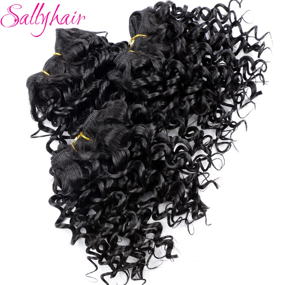 Sallyhair Ombre Color Afro Kinky Curly Crochet Hair Weave Mixed Black Burgundy Synthetic Hair Extensions 3pclot Hair Weavings  (48)