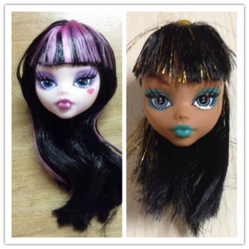 

Kids Toy Demon Monster Doll Head with Wig Hair DIY Accessories For Monster High Doll For 1/6 BJD Doll House