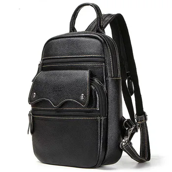 

New Korean version of genuine leather ladies backpack fashion ladies backpack shoulder bag with cowhide luxury backpack Women