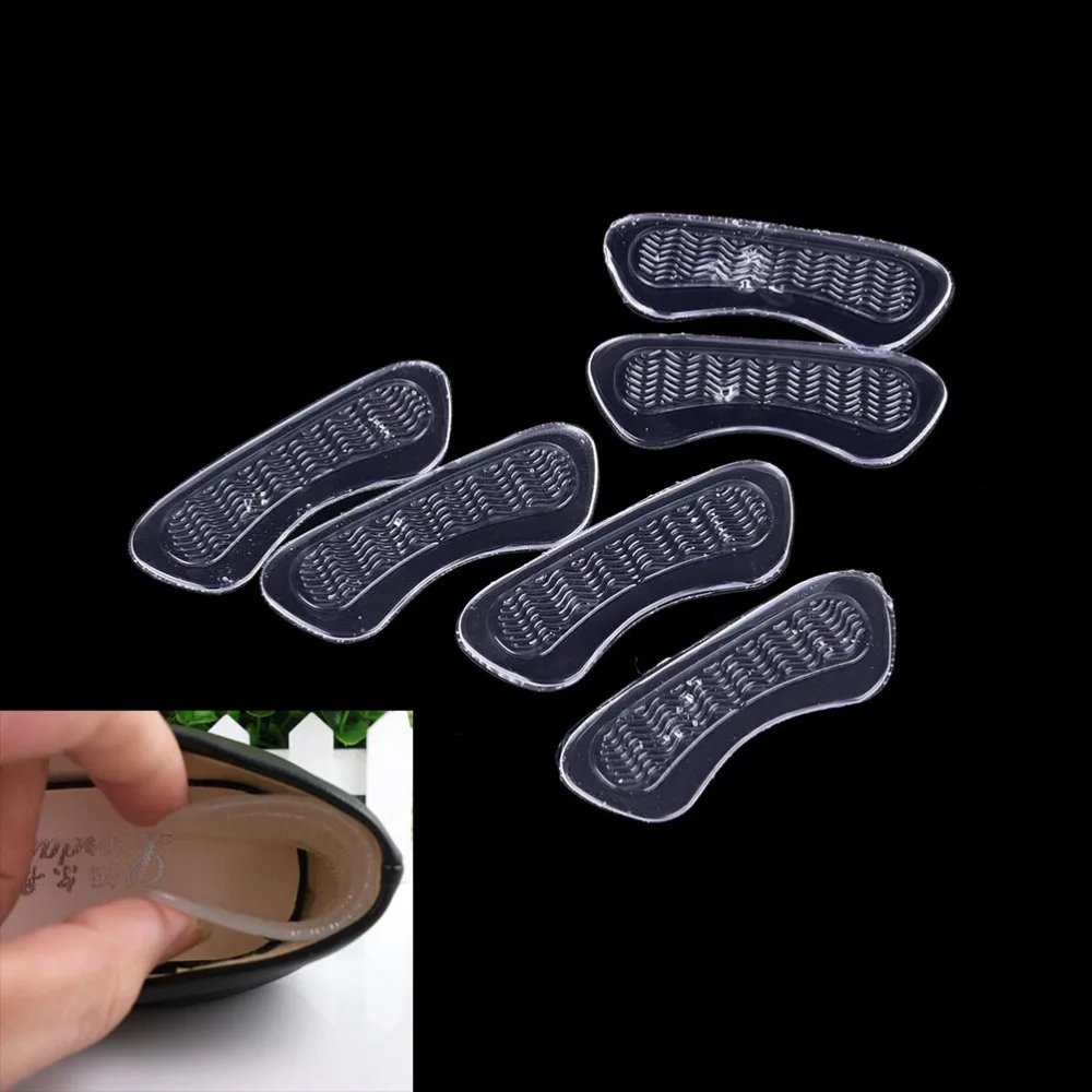 2Pcs/Lot New Invisible Silica Clear Gel Anti-Slip High Heel Cushions Gel Heel Back liner Shoes Silicone Insoles 10cm*3.5cm