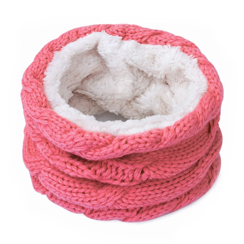 MOLIIXNYU модный детский шарф для мальчиков, детские зимние вязаные шарфы, хлопковый теплый детский шарф, детский шарф для девочек - Цвет: Pink