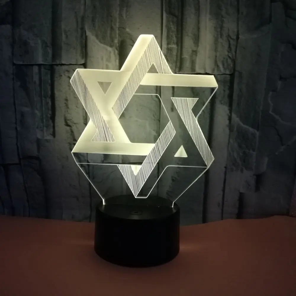 

Five Pointed Star 3d Light Seven Color Creative Gift 3d Small Night Light Christmas decorations gift for baby room lights