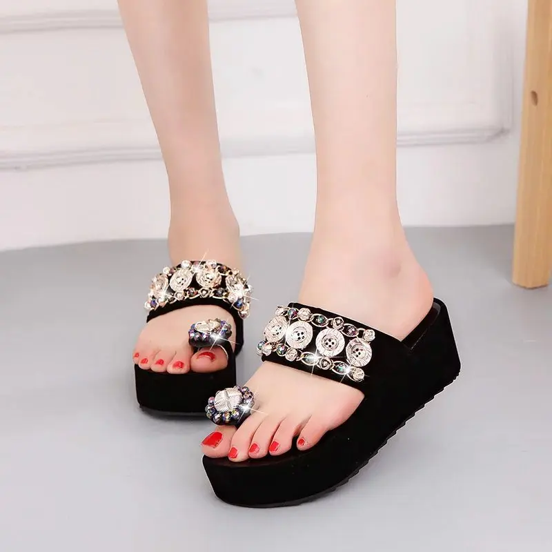 

Flip Flops Women Beach Summer Flip Flops Shoes Sandals Slipper Rhinestone Flip-flops Women Sandals Ladies Summer Slippers 2019