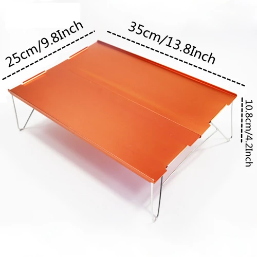 Orange Mini Table VILEAD портативный мини складной стол для кемпинга, пляжный туризм, для пикника, путешествия, 7075 алюминий, Сверхлегкий, водонепроницаемый, складной, 35*25*10 см - Цвет: Orange Mini Table