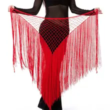 Танец живота Костюм Племенной кисточкой хип шарф обёрточная бумага пояс юбка бахрома 13 цветов