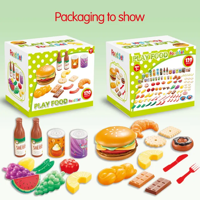 120pcs Food Cutting Toys Kitchen Fun Simulation Fruits 120pcs Food Cutting Toys Kitchen Fun Simulation Fruits Vegetables Plastic Toy Diversity Sets