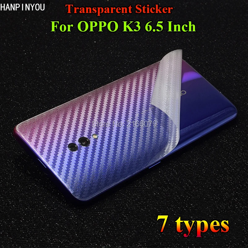 

For OPPO K3 6.5" Back Carbon Fiber / Grid Sticker Durable Transparent Screen Protector Film