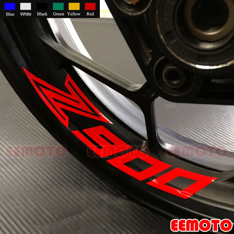 

8 X Custom Iner Rims Decals Wheels Reflective Stickers Stripes Waterproof Motorcycle For Kawasaki Z900
