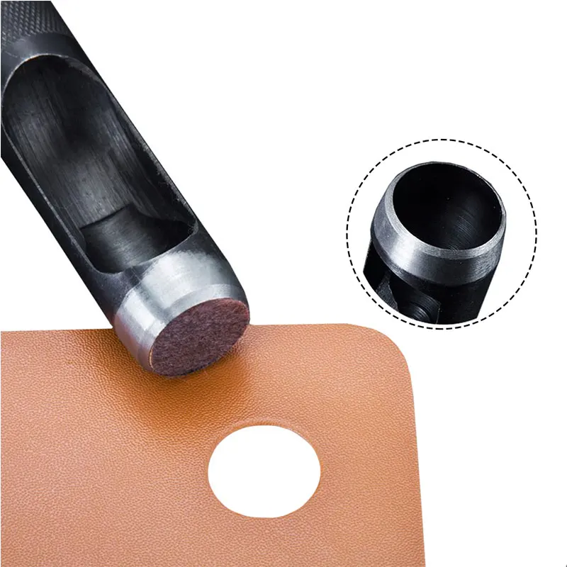 11 Size Round Carbon Steel Leather Craft Shank Hollow Hole Punch 1mm-10mm Leather Belt Band Gasket Punch Tools 1Pcs