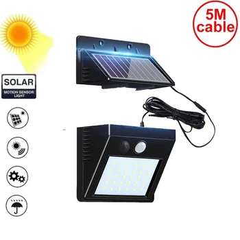 

30 leds solar light split mounting pIR motion sensor waterproof ip65 for street garden patio spot floodlight lamp with 5M cable
