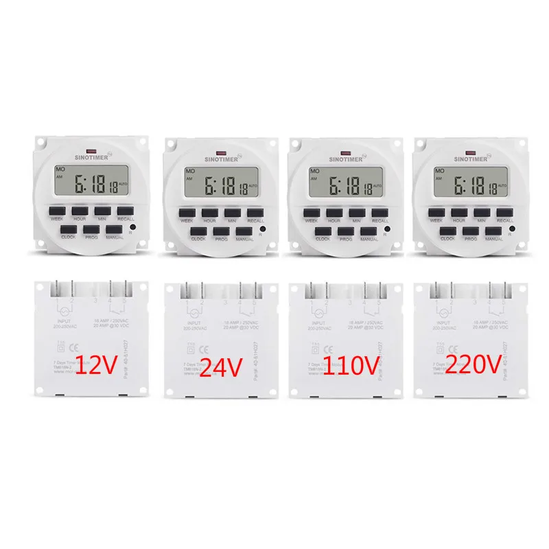 

LCD Digital Timer Energy saving switch relay12V/24V/110V/220V DC 7Days Programmable Timing Time Switch With Rechargeable Battery