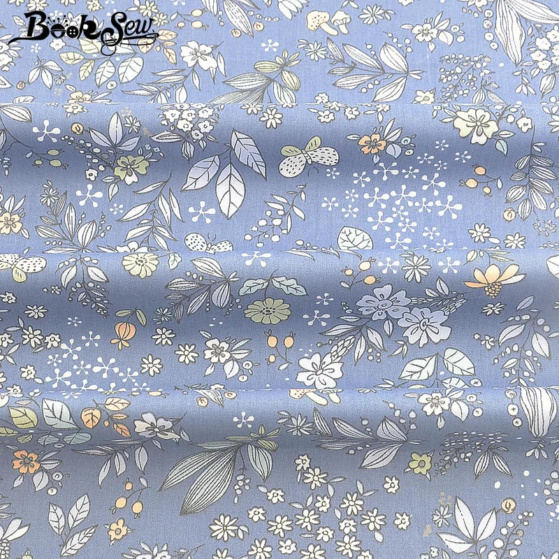 

Booksew 100% Cotton Tela Dark Blue Tecido Patchwrok Twill Sewing Material Textile Fabric Meter Scrapbooking Printed Floral Cloth