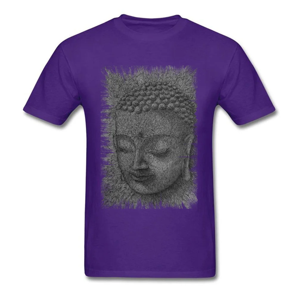 Buddha 100% Cotton Men's Short Sleeve Tops Shirts Funny Summer/Autumn Top T-shirts Group Top T-shirts Newest O-Neck Buddha purple