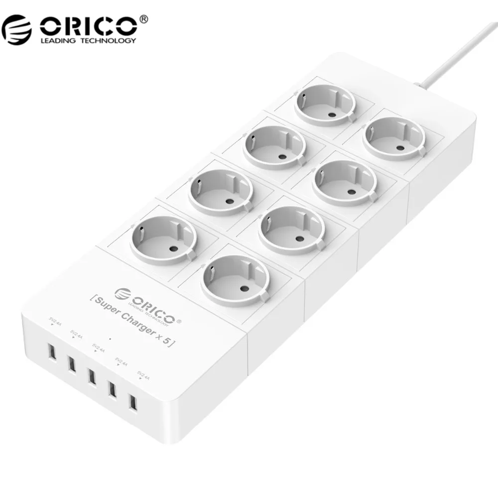 ORICO HPC 8A5U EU/US/UK Plug 8 Outlet Surge Protector EU