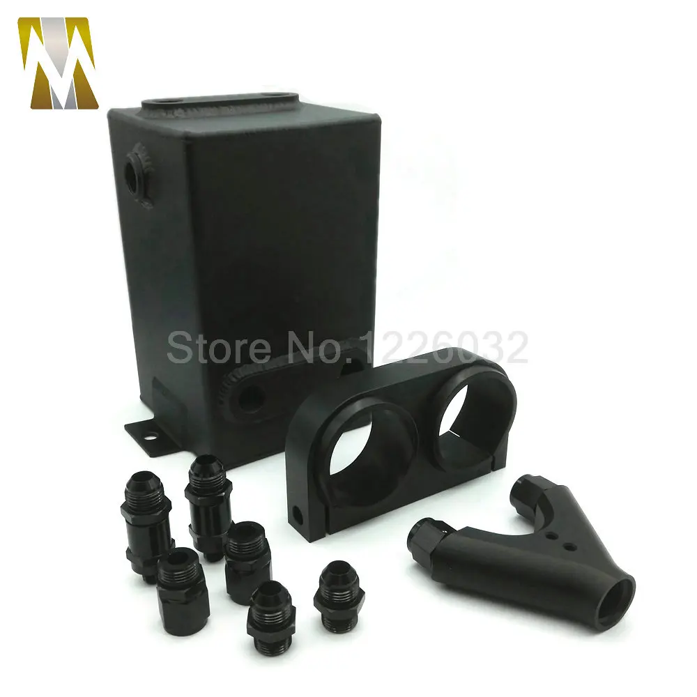 

New arrival Universal 044 3L Black Alloy Fuel Surge Tank Y Block Bracket Fit Dual Fuel Pump