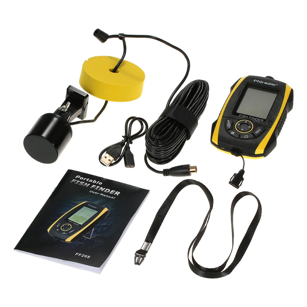 Портативный рыболокатор с ЖК-дисплеем, датчик гидролокатора, рыболокатор, рыболокатор, индикатор глубины, рыболокатор, инструмент для рыбалки, приманки