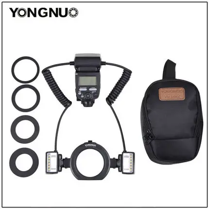 Yongnuo YN24EX E ttl Макросъемка Speedlite для Canon EOS 1Dx 5D3 6D 7D 70D 80D камеры с 2шт головкой вспышки+ 4 шт переходных кольца