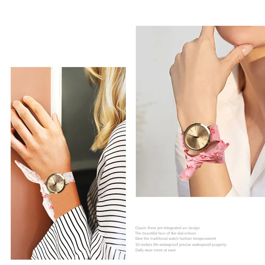 Zerotime# P501 модные наручные часы ЖЕНСКИЕ НАРЯДНЫЕ часы цветок ткань дизайн часы милые девушки браслет часы