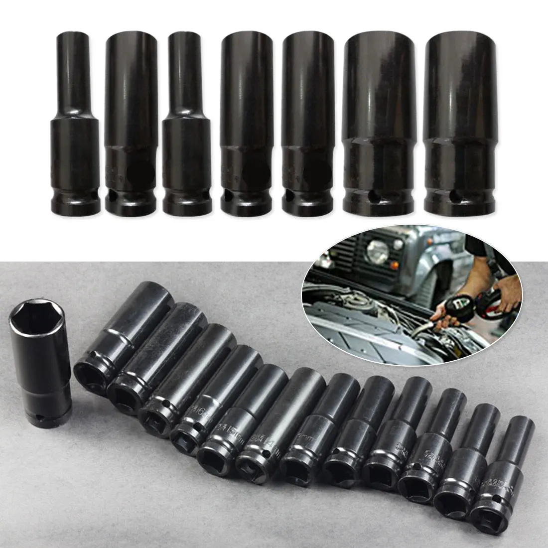 

Professional 1PC 1/2-Inch Drive Deep Socket Set Metric 8mm - 32 mm